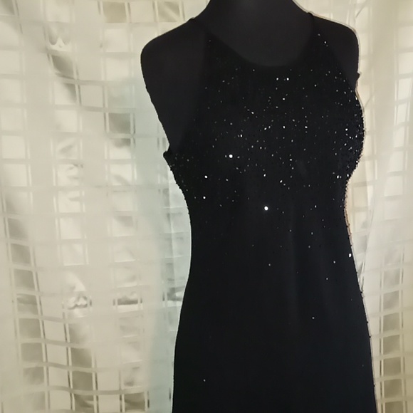 Chelsea Nites Black Beaded Evening Gown - Picture 2 of 6